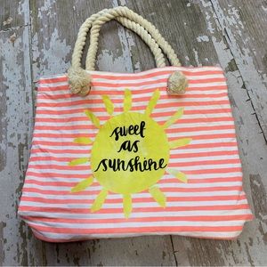 LAST CHANCE Cat and Jack Canvas Tote Bag Sweet as Sunshine Beach Bag